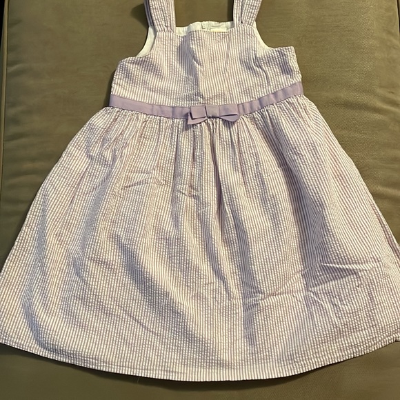 Adorable sear sucker purple + white striped girls dress. Girls size 6. Like new! - Picture 3 of 5